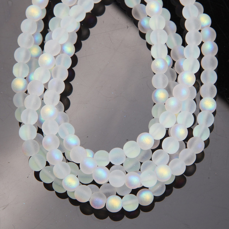 4/6/8 mm Sjajne staklene perle Glazura Prozirna okrugla perla za izradu nakita Narukvice Ogrlica s perlama DIY dodaci Veleprodaja