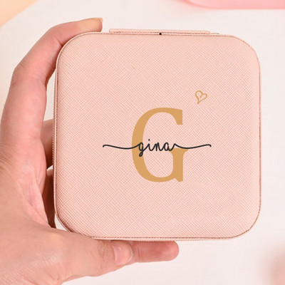 PERSONALIZUOTA PAPUOŠALŲ DĖŽUTĖ Pamergių papuošalų laikymo Kelioninis dėklas papuošalams Pamergės pasiūlymas vestuvinio dušo dovana