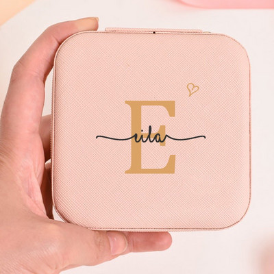 PERSONALIZUOTA PAPUOŠALŲ DĖŽUTĖ Pamergių papuošalų laikymo Kelioninis dėklas papuošalams Pamergės pasiūlymas vestuvinio dušo dovana