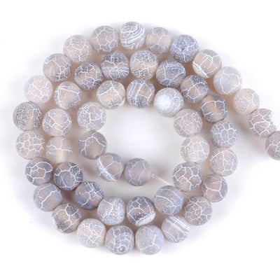 Prirodne, raznobojne, napuknute od mraza kamene perle od ahata, okrugle labave odstojne perle za izradu nakita. DIY narukvica, ručni rad 4/6/8/10/12 mm