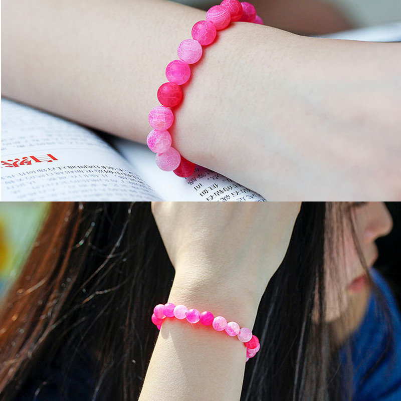 Prirodne, raznobojne, napuknute od mraza kamene perle od ahata, okrugle labave odstojne perle za izradu nakita. DIY narukvica, ručni rad 4/6/8/10/12 mm