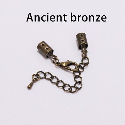 10 vnt / siunta 5 mm laido spaustukai Galiniai dangteliai su omarų užsegimais Grandinė tinka apvalioms odinėms laido jungtims papuošalų gamybos reikmenims "pasidaryk pats"