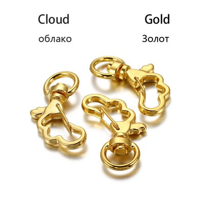 5 бр./лот Ключодържател със смесени цветове Луна Куче Котка Делфини Облак Сърце Ключодържател Направи си сам за изработка на бижута Находки Аксесоари Консумативи