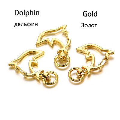 5 бр./лот Ключодържател със смесени цветове Луна Куче Котка Делфини Облак Сърце Ключодържател Направи си сам за изработка на бижута Находки Аксесоари Консумативи