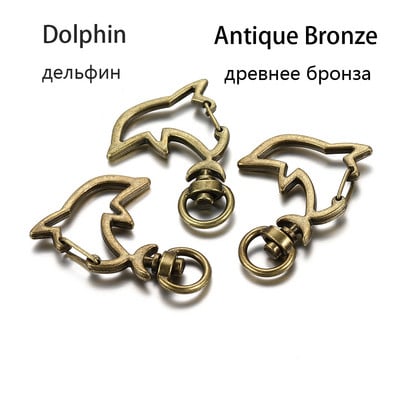 5 бр./лот Ключодържател със смесени цветове Луна Куче Котка Делфини Облак Сърце Ключодържател Направи си сам за изработка на бижута Находки Аксесоари Консумативи