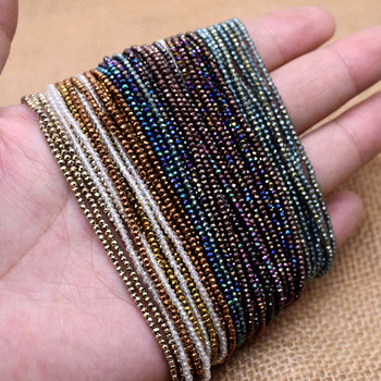 26 έγχρωμες 1x2mm 220 τμχ. Κρυστάλλινες χάντρες από γυαλί με όψη Rondel Charm Spacer Beads For Jewelry Making DIY Findings Χονδρική