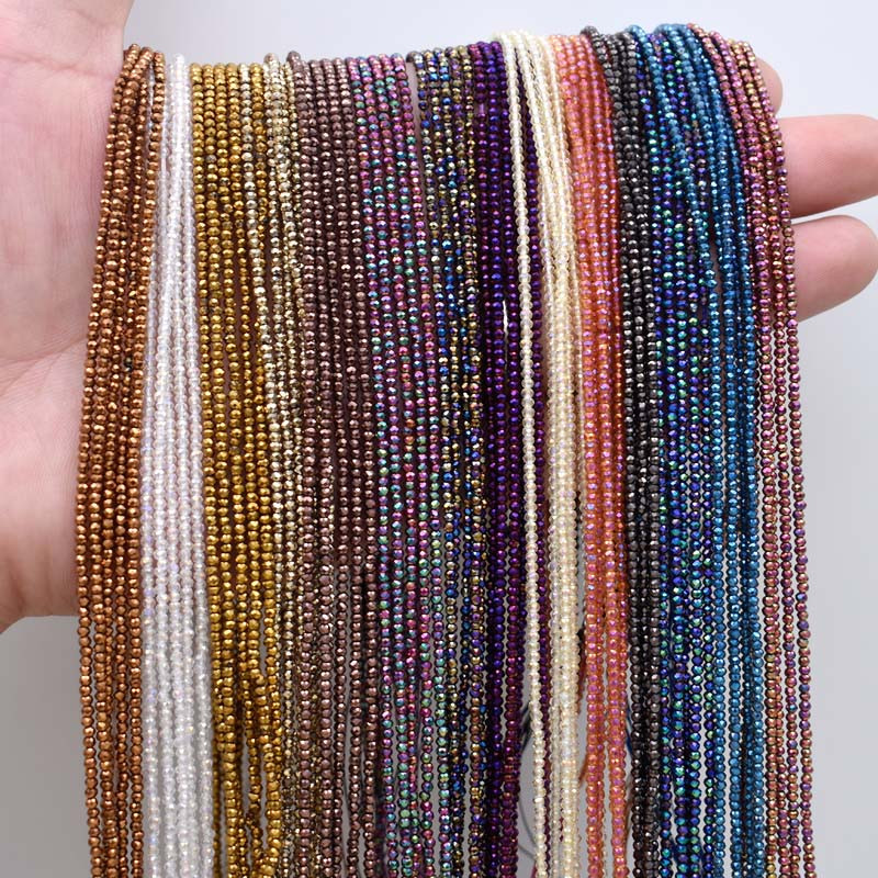 26 boja 1x2 mm 220 kom Kristalne staklene perle Fasetirani stakleni rondel šarm razmaknice perle za izradu nakita DIY nalazi veleprodaja