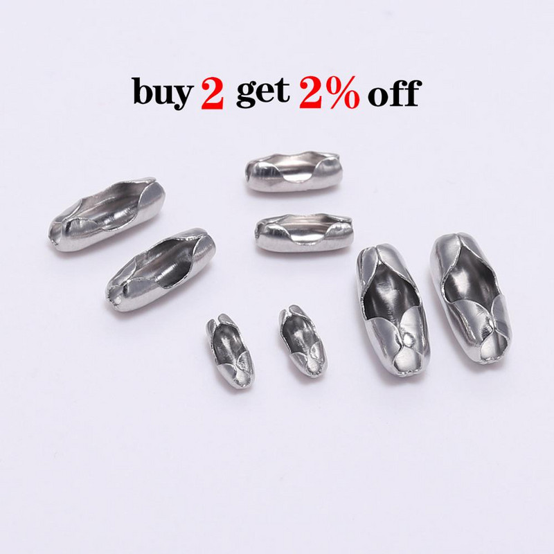 50 buc/lot 1,5 2,0 2,5 3,2 mm conector de lanț din oțel inoxidabil închizătoare margele de capăt sertizate pentru realizarea de bijuterii DIY