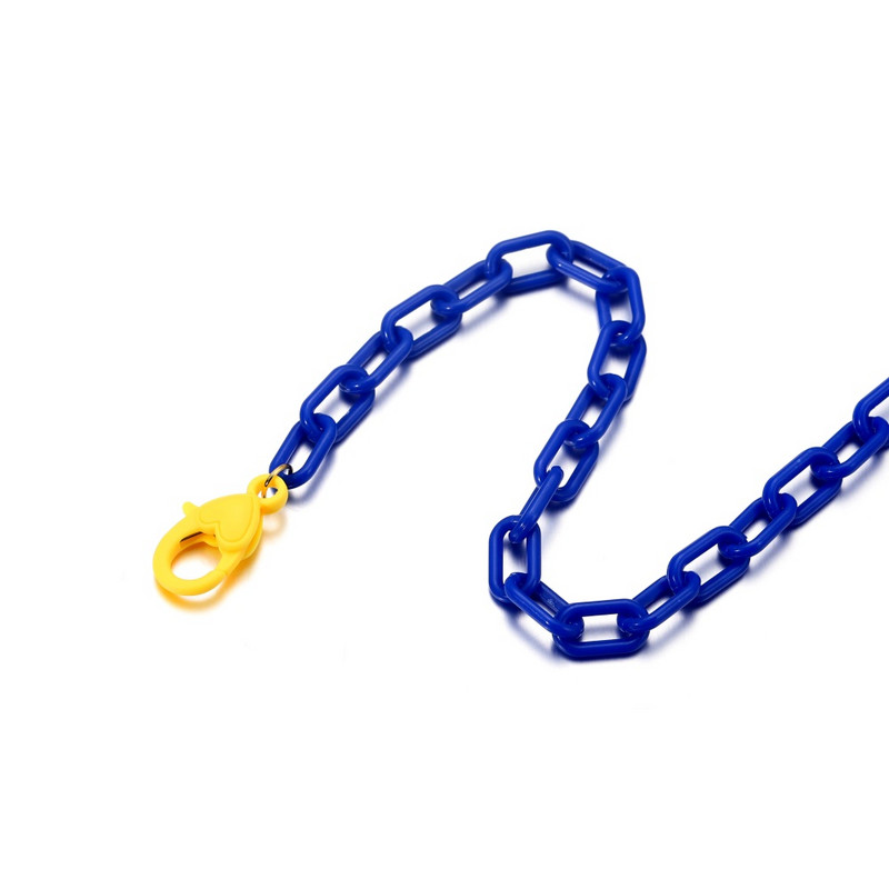 10 gab 50 cm krāsaini plastmasas kvadrātveida saites ķēdes omāru aizdare atslēgu piekariņi kaklarotai rokassprādzei DIY izgatavošana ķēdes saites Aksesuāri