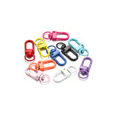 10 vnt/stal. Spalvingas raktų pakabukų žiedas metalinis omaras užsegimas kabliukų segtukai raktų pakabukų kabliukams „pasidaryk pats“ papuošalų kūrimo radinių priedai