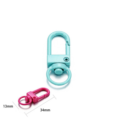 10 vnt/stal. Spalvingas raktų pakabukų žiedas metalinis omaras užsegimas kabliukų segtukai raktų pakabukų kabliukams „pasidaryk pats“ papuošalų kūrimo radinių priedai