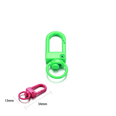 10 vnt/stal. Spalvingas raktų pakabukų žiedas metalinis omaras užsegimas kabliukų segtukai raktų pakabukų kabliukams „pasidaryk pats“ papuošalų kūrimo radinių priedai