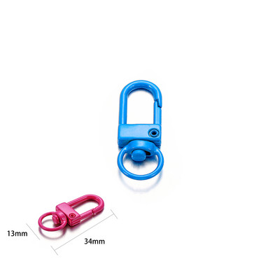 10 vnt/stal. Spalvingas raktų pakabukų žiedas metalinis omaras užsegimas kabliukų segtukai raktų pakabukų kabliukams „pasidaryk pats“ papuošalų kūrimo radinių priedai