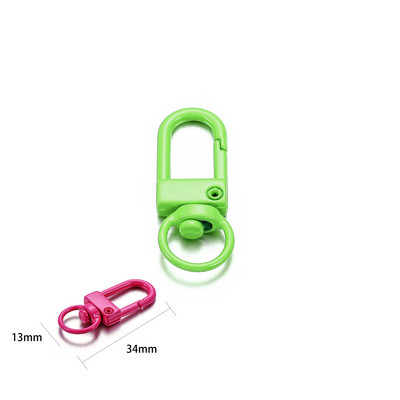 10 vnt/stal. Spalvingas raktų pakabukų žiedas metalinis omaras užsegimas kabliukų segtukai raktų pakabukų kabliukams „pasidaryk pats“ papuošalų kūrimo radinių priedai