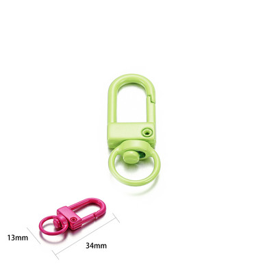 10 vnt/stal. Spalvingas raktų pakabukų žiedas metalinis omaras užsegimas kabliukų segtukai raktų pakabukų kabliukams „pasidaryk pats“ papuošalų kūrimo radinių priedai