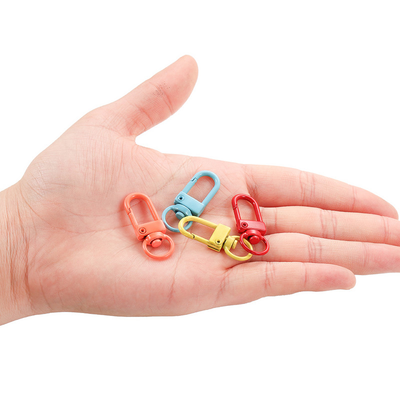 10 vnt/stal. Spalvingas raktų pakabukų žiedas metalinis omaras užsegimas kabliukų segtukai raktų pakabukų kabliukams „pasidaryk pats“ papuošalų kūrimo radinių priedai