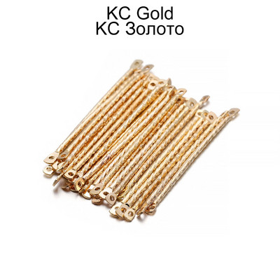 100 бр./лот 15-40 мм златни ленти с двоен цилиндър, обеци, свързващи се за изработка на бижута, игли за обеци Направи си сам консумативи, аксесоари