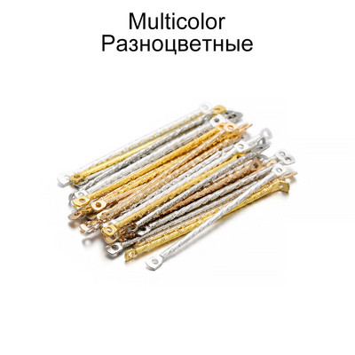 100 бр./лот 15-40 мм златни ленти с двоен цилиндър, обеци, свързващи се за изработка на бижута, игли за обеци Направи си сам консумативи, аксесоари