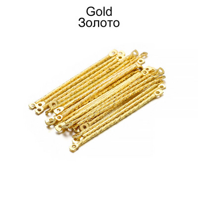 100 бр./лот 15-40 мм златни ленти с двоен цилиндър, обеци, свързващи се за изработка на бижута, игли за обеци Направи си сам консумативи, аксесоари