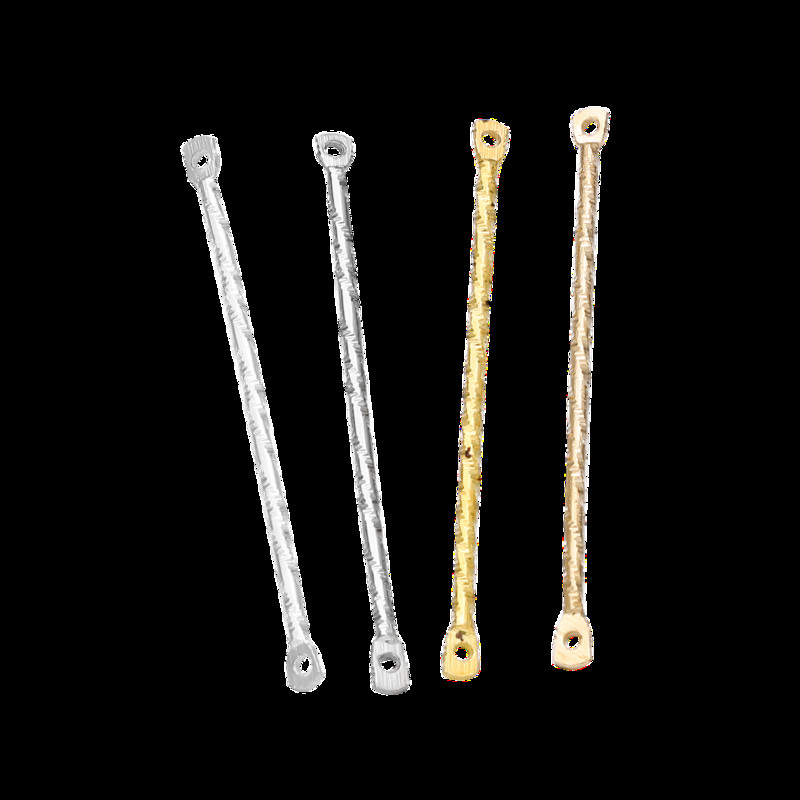 100 бр./лот 15-40 мм златни ленти с двоен цилиндър, обеци, свързващи се за изработка на бижута, игли за обеци Направи си сам консумативи, аксесоари