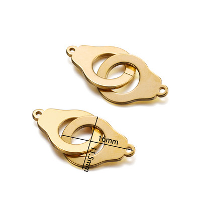 5 kom./lot privjesak s lisicama od nehrđajućeg čelika s dvostrukom rupom, ogrlica, narukvica, privjesci, konektori za dodatke za izradu nakita DIY