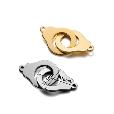 5 kom./lot privjesak s lisicama od nehrđajućeg čelika s dvostrukom rupom, ogrlica, narukvica, privjesci, konektori za dodatke za izradu nakita DIY