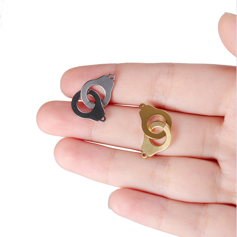 5 kom./lot privjesak s lisicama od nehrđajućeg čelika s dvostrukom rupom, ogrlica, narukvica, privjesci, konektori za dodatke za izradu nakita DIY