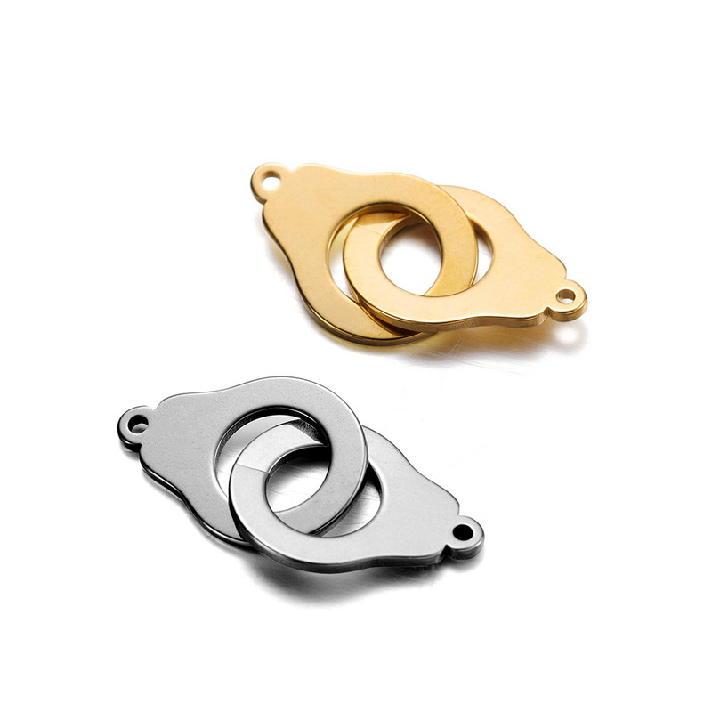 5 kom./lot privjesak s lisicama od nehrđajućeg čelika s dvostrukom rupom, ogrlica, narukvica, privjesci, konektori za dodatke za izradu nakita DIY