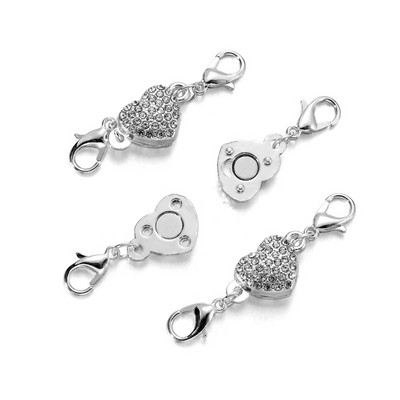 3 rinkinys Kalnų krištolinio persiko širdies magnetiniai užsegimai Odiniai laido apyrankės Magnetiniai jungčių rinkiniai, skirti papuošalams gaminti „pasidaryk pats“