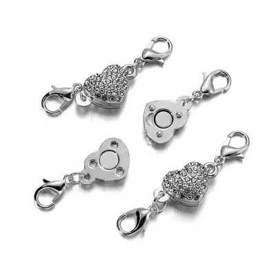 3 rinkinys Kalnų krištolinio persiko širdies magnetiniai užsegimai Odiniai laido apyrankės Magnetiniai jungčių rinkiniai, skirti papuošalams gaminti „pasidaryk pats“