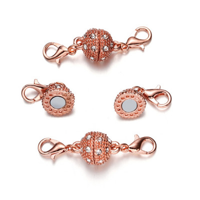 3 rinkinys Kalnų krištolinio persiko širdies magnetiniai užsegimai Odiniai laido apyrankės Magnetiniai jungčių rinkiniai, skirti papuošalams gaminti „pasidaryk pats“