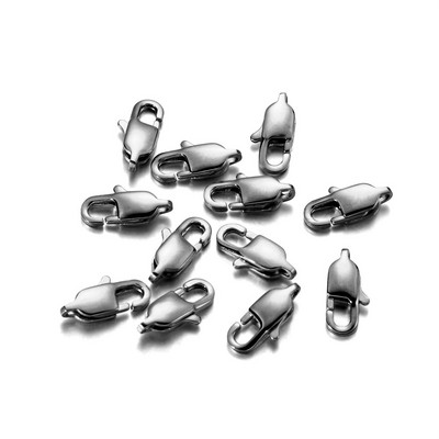 5 vnt./stal. Pasukamas užsegimas karoliai apyrankės omarų užsegimo kabliukai nerūdijančio plieno, skirti „pasidaryk pats“ papuošalų kūrimo reikmenims