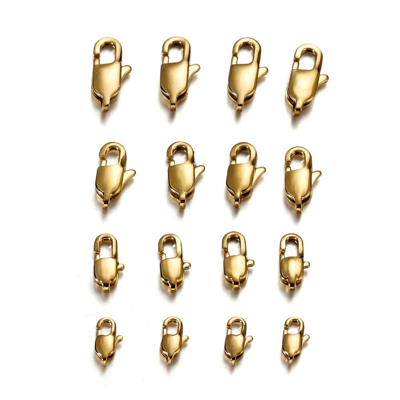 5 vnt./stal. Pasukamas užsegimas karoliai apyrankės omarų užsegimo kabliukai nerūdijančio plieno, skirti „pasidaryk pats“ papuošalų kūrimo reikmenims