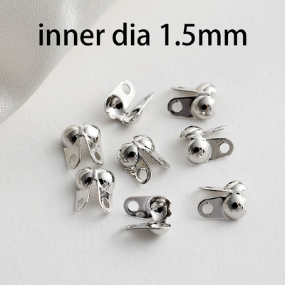 100 бр./лот месингов позлатен конектор Закопчалка Топка Верига Крайни гофрове Мъниста Конектори за Направи си сам Консумативи за изработка на бижута Аксесоари