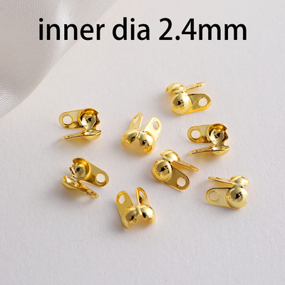 100 бр./лот месингов позлатен конектор Закопчалка Топка Верига Крайни гофрове Мъниста Конектори за Направи си сам Консумативи за изработка на бижута Аксесоари