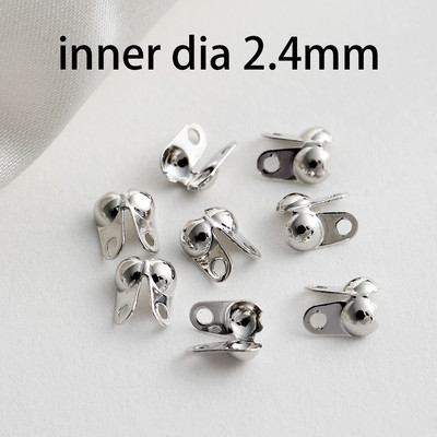 100 бр./лот месингов позлатен конектор Закопчалка Топка Верига Крайни гофрове Мъниста Конектори за Направи си сам Консумативи за изработка на бижута Аксесоари