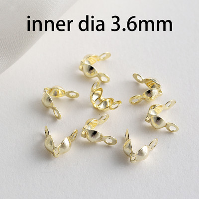100 бр./лот месингов позлатен конектор Закопчалка Топка Верига Крайни гофрове Мъниста Конектори за Направи си сам Консумативи за изработка на бижута Аксесоари