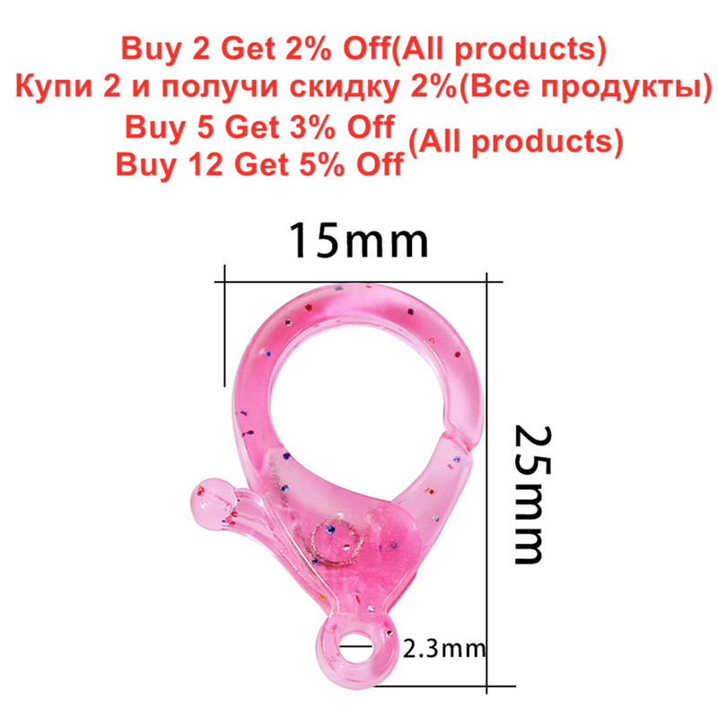 30 бр./Партида Прозрачна пластмасова кука за закопчаване на омар Ключодържател Щипки Конектор за ключодържател Направи си сам Консумативи за изработка на бижута Аксесоари