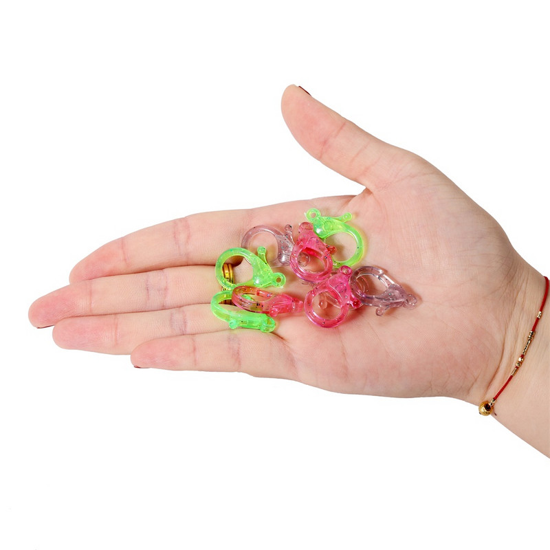 30 бр./Партида Прозрачна пластмасова кука за закопчаване на омар Ключодържател Щипки Конектор за ключодържател Направи си сам Консумативи за изработка на бижута Аксесоари