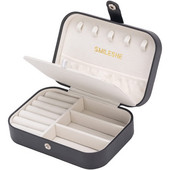 Dviejų sluoksnių papuošalų laikymo dėžutė PU odinių papuošalų ekrano organizatorius užtrauktuko dėklas Kelioninis makiažo krepšys Auskarų auskarų pakuotė