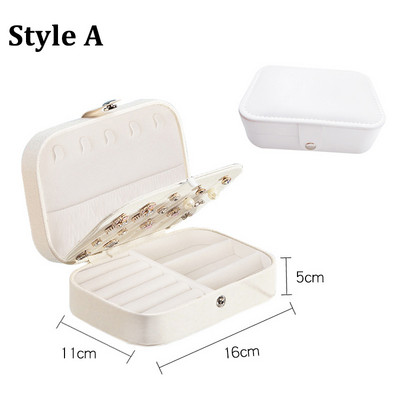 Dviejų sluoksnių papuošalų laikymo dėžutė PU odinių papuošalų ekrano organizatorius užtrauktuko dėklas Kelioninis makiažo krepšys Auskarų auskarų pakuotė