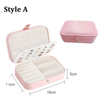 Dviejų sluoksnių papuošalų laikymo dėžutė PU odinių papuošalų ekrano organizatorius užtrauktuko dėklas Kelioninis makiažo krepšys Auskarų auskarų pakuotė