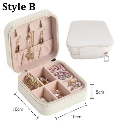 Dviejų sluoksnių papuošalų laikymo dėžutė PU odinių papuošalų ekrano organizatorius užtrauktuko dėklas Kelioninis makiažo krepšys Auskarų auskarų pakuotė