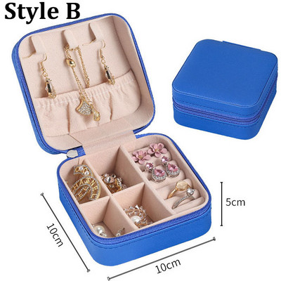 Dviejų sluoksnių papuošalų laikymo dėžutė PU odinių papuošalų ekrano organizatorius užtrauktuko dėklas Kelioninis makiažo krepšys Auskarų auskarų pakuotė