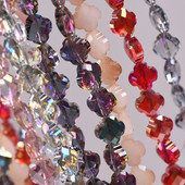 12 mm gėlių dobilo formos briaunotas krištolinis stiklas, laisvas tarpiklis, skirtas papuošalams gaminti „pasidaryk pats“