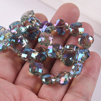 12 mm gėlių dobilo formos briaunotas krištolinis stiklas, laisvas tarpiklis, skirtas papuošalams gaminti „pasidaryk pats“