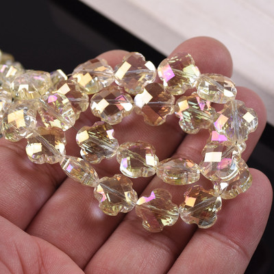 12 mm gėlių dobilo formos briaunotas krištolinis stiklas, laisvas tarpiklis, skirtas papuošalams gaminti „pasidaryk pats“