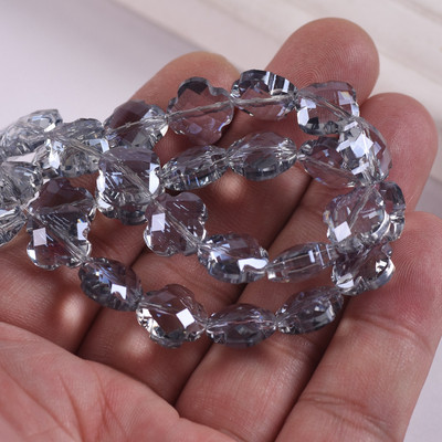 12 mm gėlių dobilo formos briaunotas krištolinis stiklas, laisvas tarpiklis, skirtas papuošalams gaminti „pasidaryk pats“