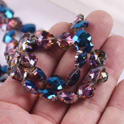 12 mm gėlių dobilo formos briaunotas krištolinis stiklas, laisvas tarpiklis, skirtas papuošalams gaminti „pasidaryk pats“