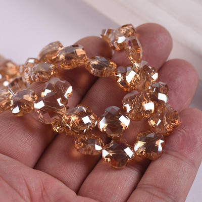 12 mm gėlių dobilo formos briaunotas krištolinis stiklas, laisvas tarpiklis, skirtas papuošalams gaminti „pasidaryk pats“